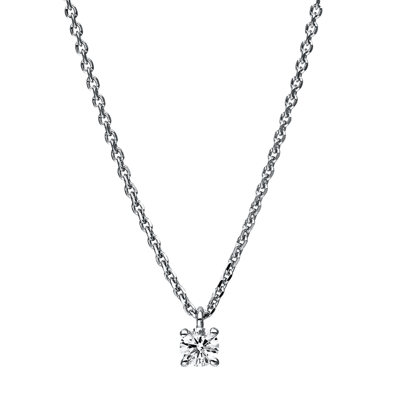 Collier 18 kt WG, 1 Brill. 0,15 ct, TW-si
