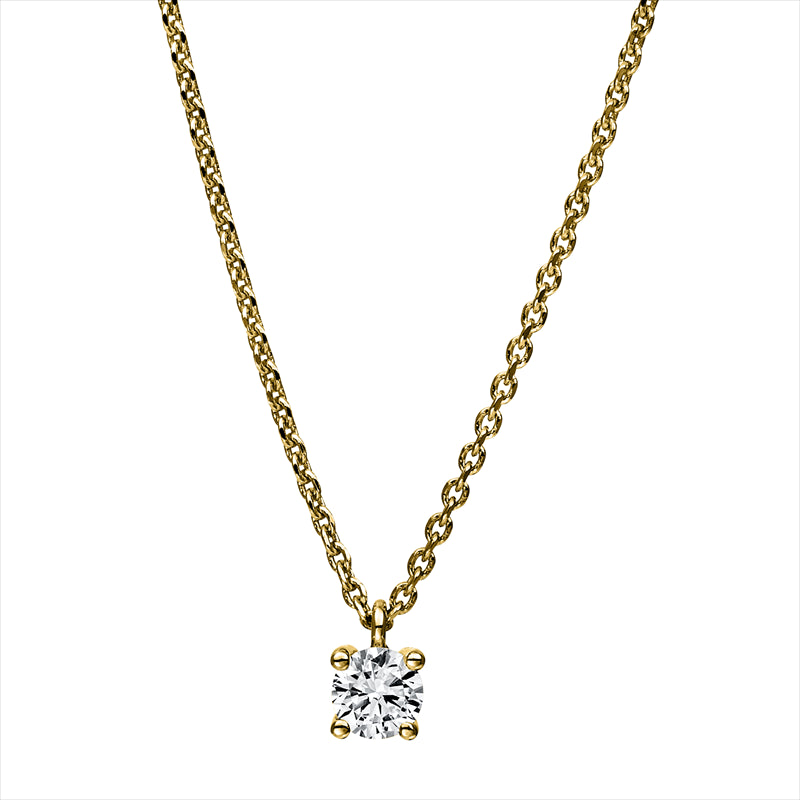 Collier 14 kt GG, 1 Brill. 0,20 ct, TW-si