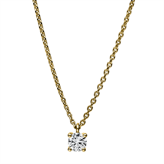 Collier 18 kt GG, 1 Brill. 0,20 ct, TW-si
