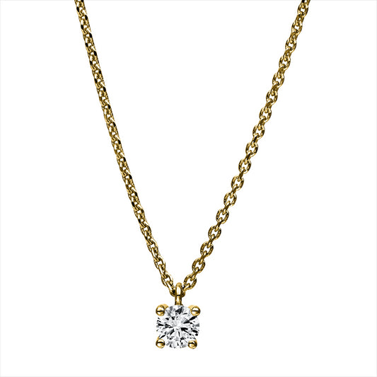 Collier 14 kt GG, 1 Brill. 0,20 ct, TW-si