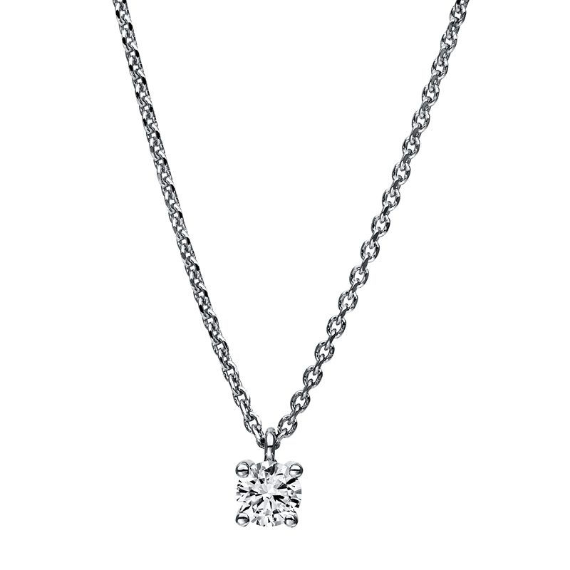 Collier 18 kt WG, 1 Brill. 0,20 ct, TW-si