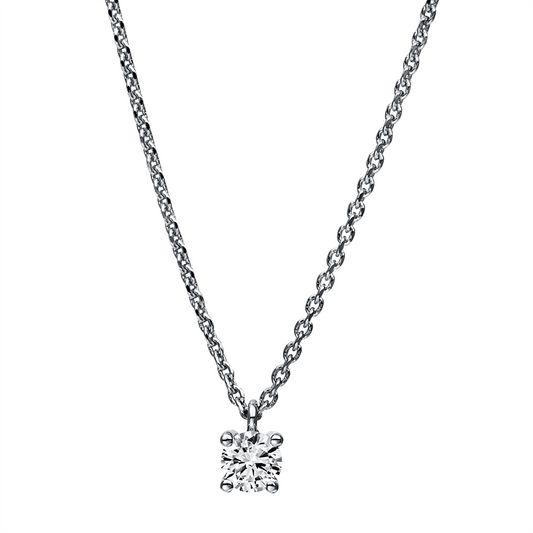 Collier 18 kt WG, 1 Brill. 0,20 ct, TW-si