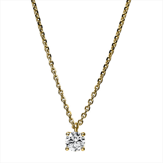 Collier 14 kt GG, 1 Brill. 0,25 ct, TW-si