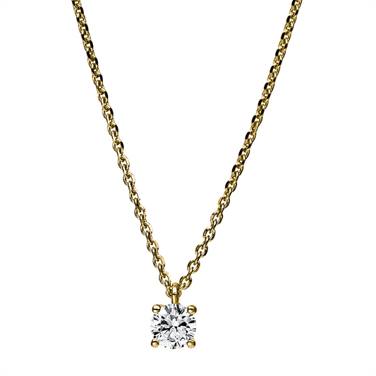 Collier 18 kt GG, 1 Brill. 0,25 ct, TW-si