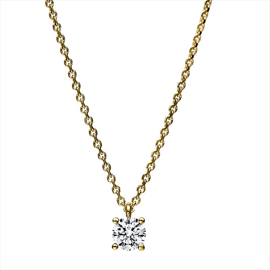 Collier 14 kt GG, GIA1478078022, 1 Brill. 0,30 ct, TW-si