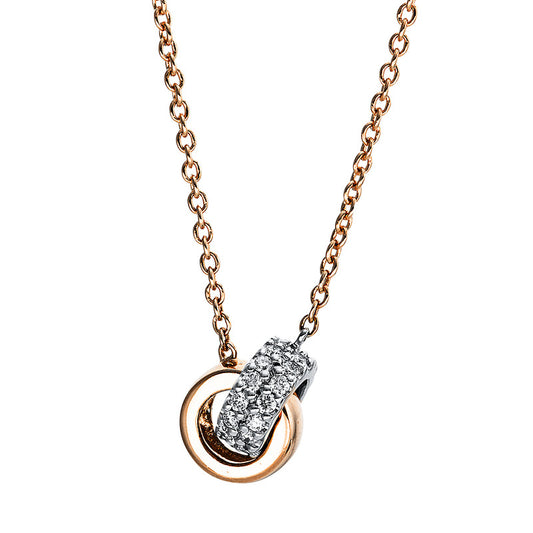 Collier 18 kt RG+WG, 30 Brill. 0,15 ct, TW-si