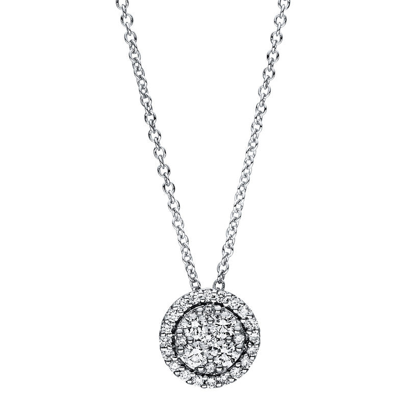 Collier 18 kt WG, 4 Brill. 0,17 ct, TW-si, 25 Brill. 0,12 ct, TW-si