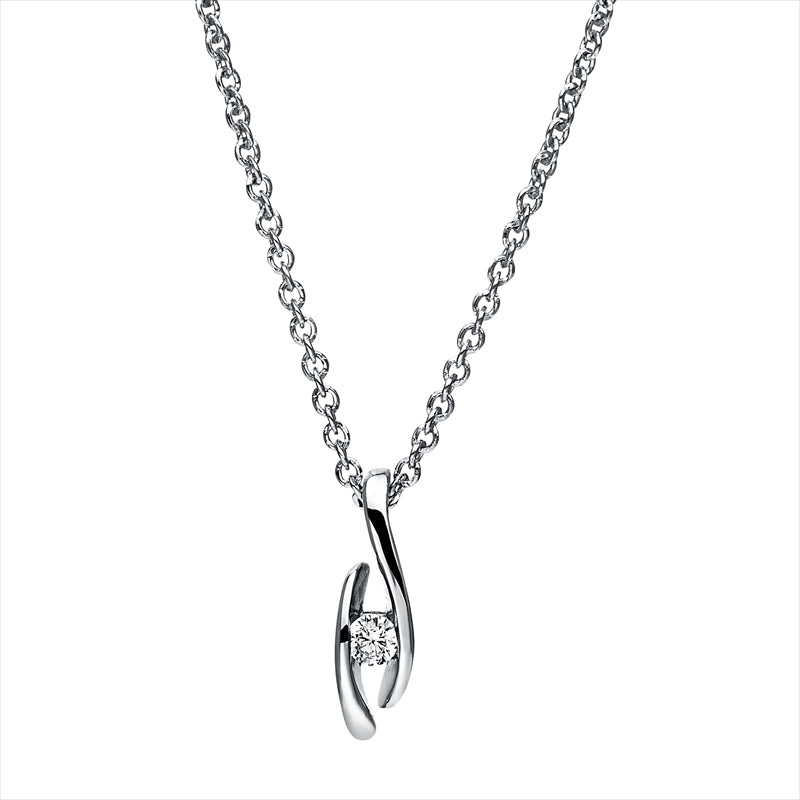 Collier 14 kt WG, 1 Brill. 0,05 ct, TW-si