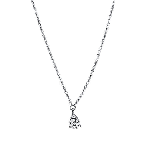 Collier 18 kt WG, mit ZÖ 40 cm + 43 cm, 1 Brill. 0,01 ct, TW-si, 1 Brill. 0,13 ct, TW-si