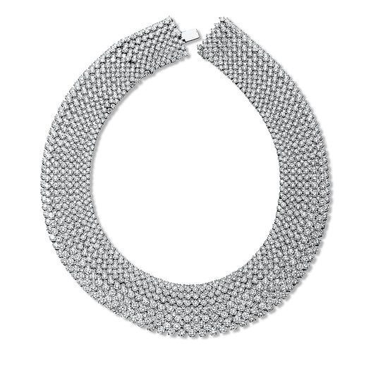 Collier 18 kt WG, Verlängerung, 330 Brill. 57,02 ct, 78 Brill. 15,45 ct, 970 Brill. 95,24 ct, TW-vsi