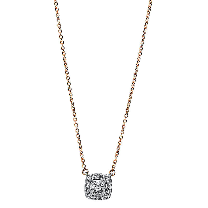 Collier 18 kt RG+WG, 25 Brill. 0,15 ct, TW-si