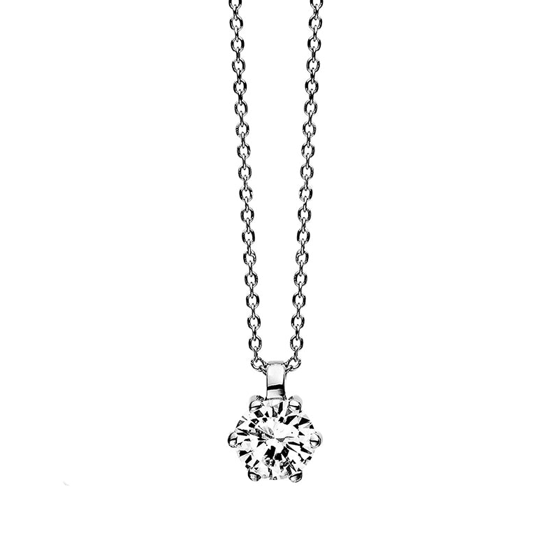 Collier 18 kt WG, GIA2477838358, 1 Brill. 0,70 ct, TW-vsi