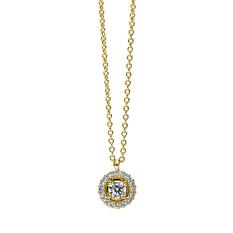 Collier 18 kt GG, 19 Brill. 0,16 ct, TW-si