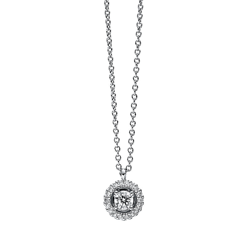 Collier 18 kt WG, 19 Brill. 0,16 ct, TW-si