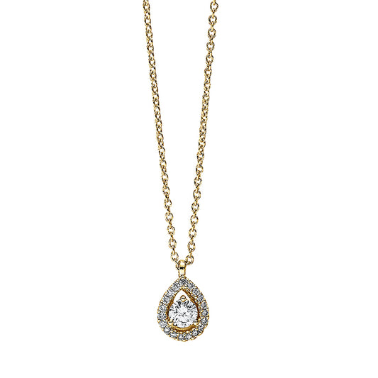 Collier 18 kt GG, mit Öse, 20 Brill. 0,18 ct, TW-si