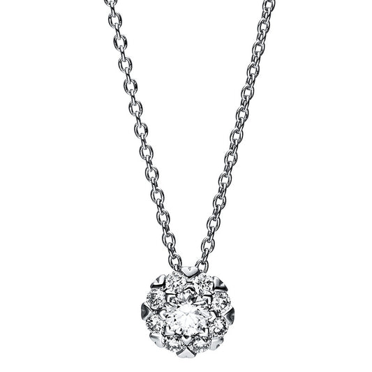 Collier 18 kt WG, 1 Brill. 0,08 ct, TW-si, 8 Brill. 0,11 ct, TW-si