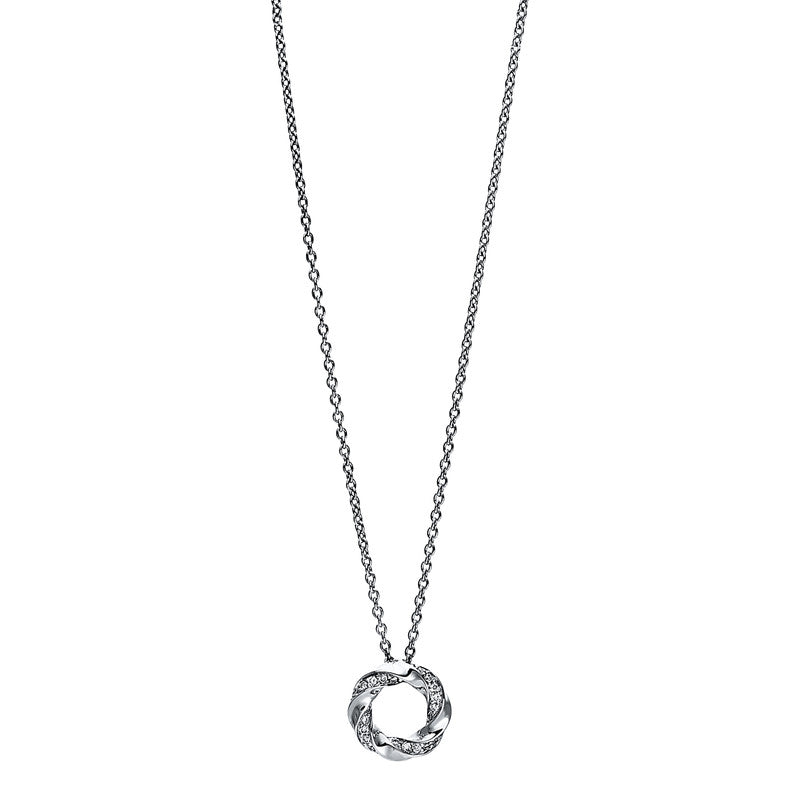 Collier 18 kt WG, 24 Brill. 0,08 ct, TW-si