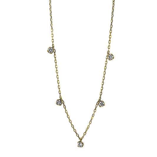 Collier 18 kt GG, 5 Brill. 0,37 ct, TW-si