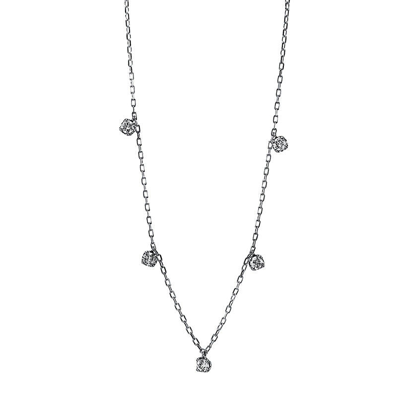 Collier 18 kt WG, 5 Brill. 0,38 ct, TW-si