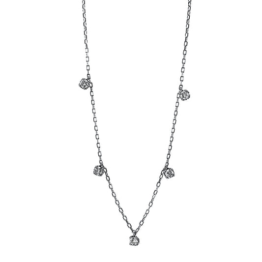 Collier 18 kt WG, 5 Brill. 0,38 ct, TW-si
