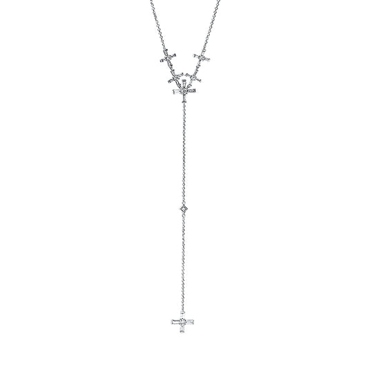 Collier 18 kt WG, 24 Trap. 0,36 ct, TW-si, 9 Brill. 0,16 ct, TW-si