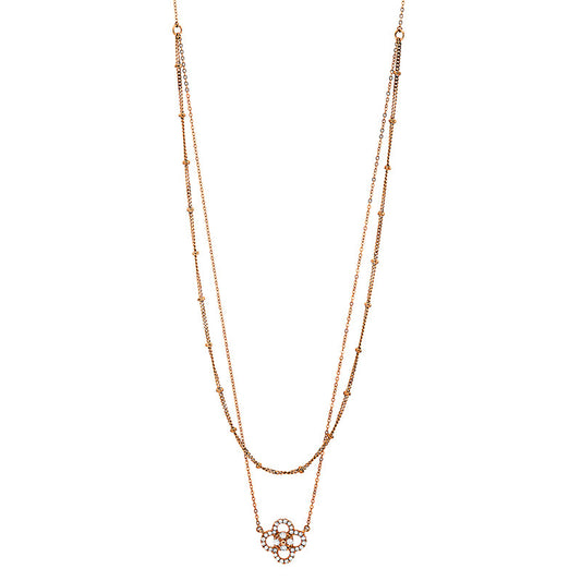 Collier 14 kt RG, 32 Brill. 0,14 ct, W-si