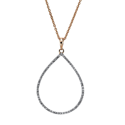 Collier 18 kt RG, mit Öse, 64 Brill. 0,25 ct, TW-si