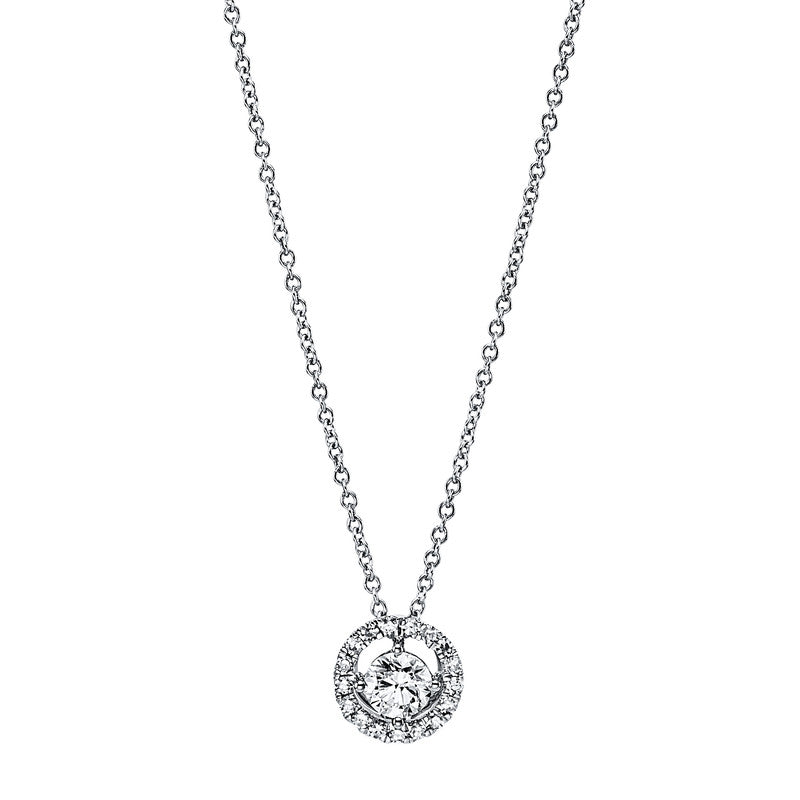 Collier 18 kt WG, 1 Brill. 0,25 ct, TW-si, 18 Brill. 0,34 ct, TW-si