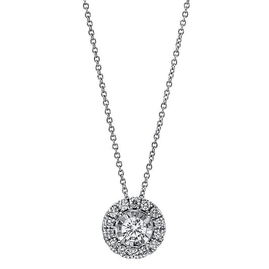 Collier 18 kt WG, 1 Brill. 0,25 ct, TW-si, 14 Brill. 0,24 ct, TW-si