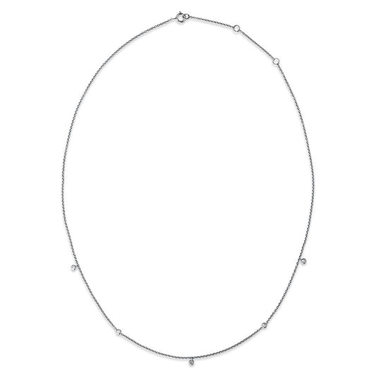 Collier 18 kt WG, 5 Brill. 0,10 ct, TW-si