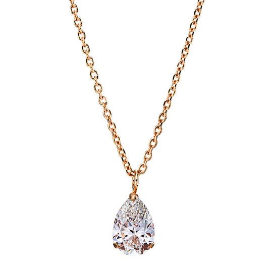 Collier 18 kt RG, 1 Tropfen 0,51 ct, I-pi