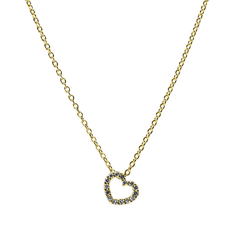 Collier 18 kt GG, 15 Brill. 0,03 ct, TW-si