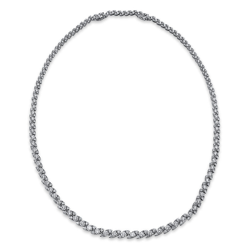 Collier 18 kt WG, 103 Brill. 7,45 ct, TW-vsi, 206 Brill. 2,49 ct, TW-vsi