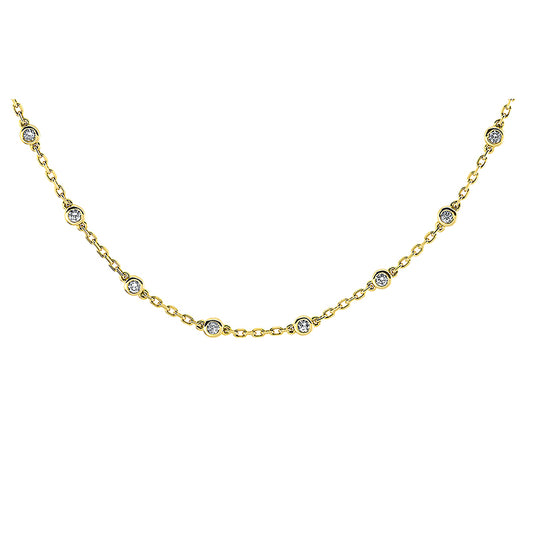 Collier 18 kt GG, mit ZÖ 46 cm + 48 cm, 24 Brill. 0,97 ct, TW-si