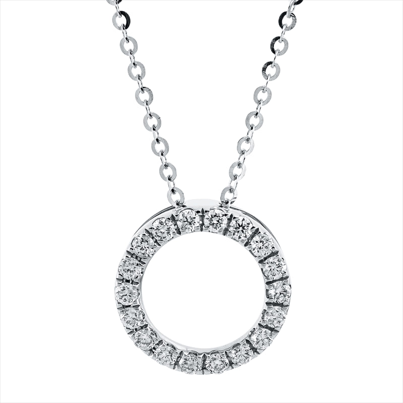 Collier 18 kt WG, mit ZÖ 42 cm, 18 Brill. 0,19 ct, TW-si