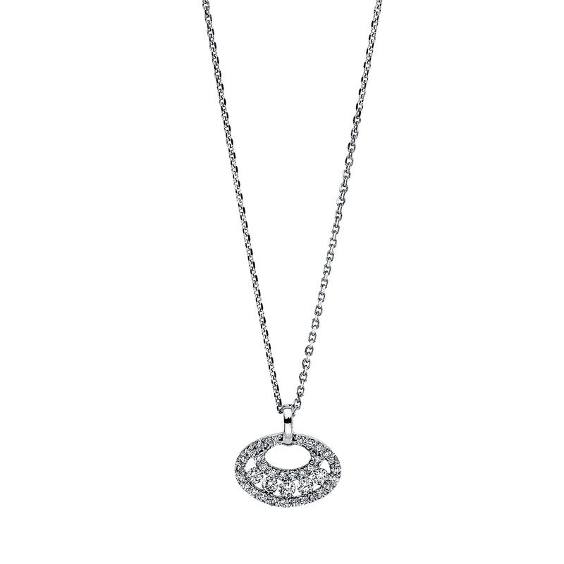 Collier 18 kt WG, mit Öse, 5 Brill. 0,18 ct, TW-si, 32 Brill. 0,18 ct, TW-si