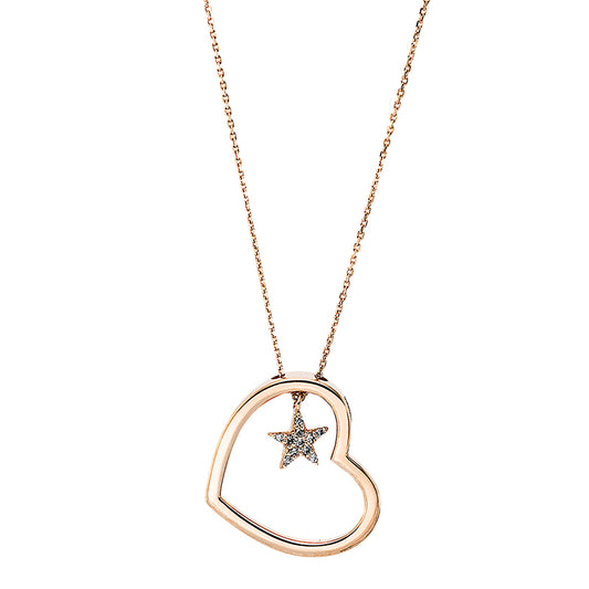 Collier 14 kt RG, 11 Dia. 0,03 ct, TW-vsi/si