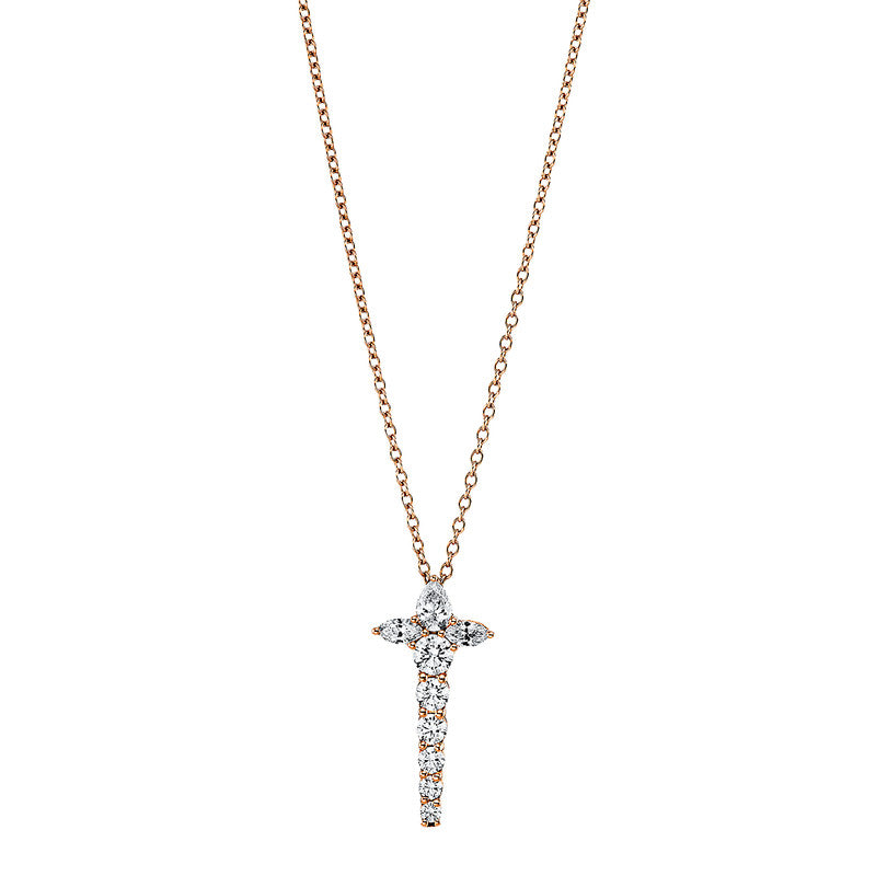 Collier 18 kt RG, 9 Fant-Schl. 0,81 ct, TW-vsi/si