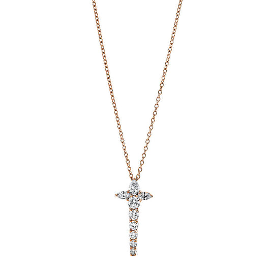 Collier 18 kt RG, 9 Fant-Schl. 0,81 ct, TW-vsi/si