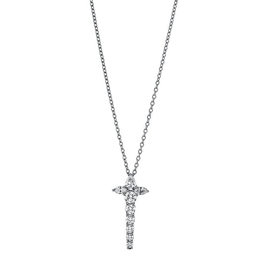 Collier 18 kt WG, 9 Fant-Schl. 0,79 ct, TW-vsi/si