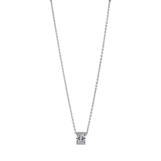 Collier 18 kt WG, 17 Brill. 0,07 ct, TW-si