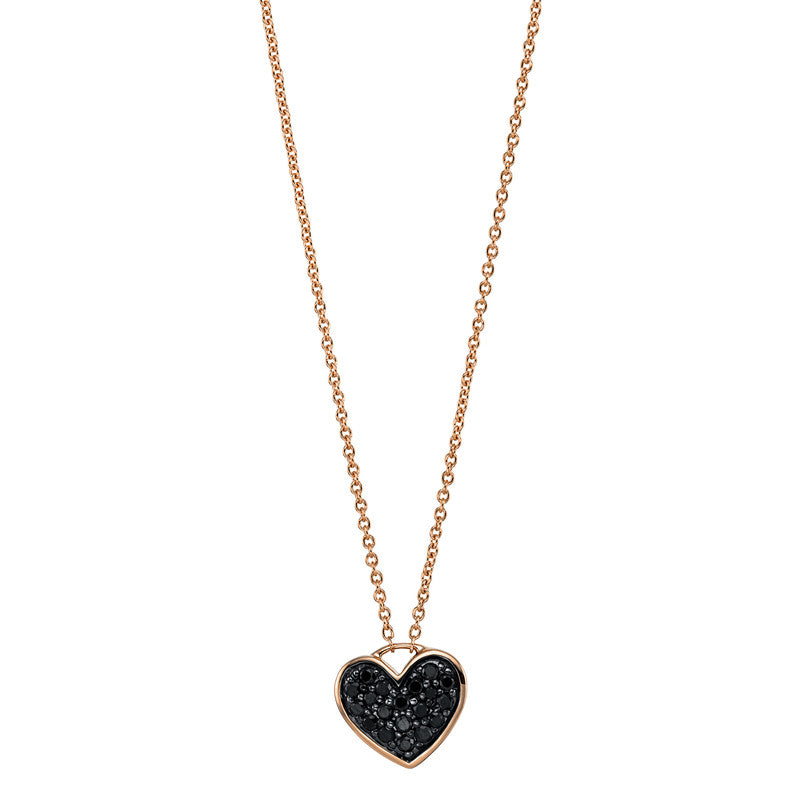 Collier 18 kt RG, 19 Brill. 0,23 ct, schwarz