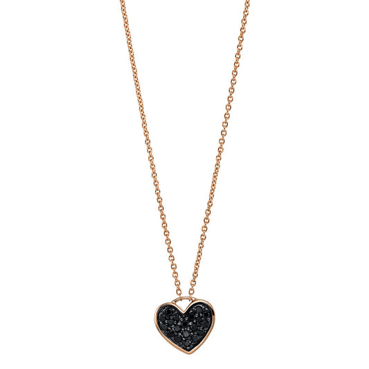 Collier 18 kt RG, 19 Brill. 0,23 ct, schwarz