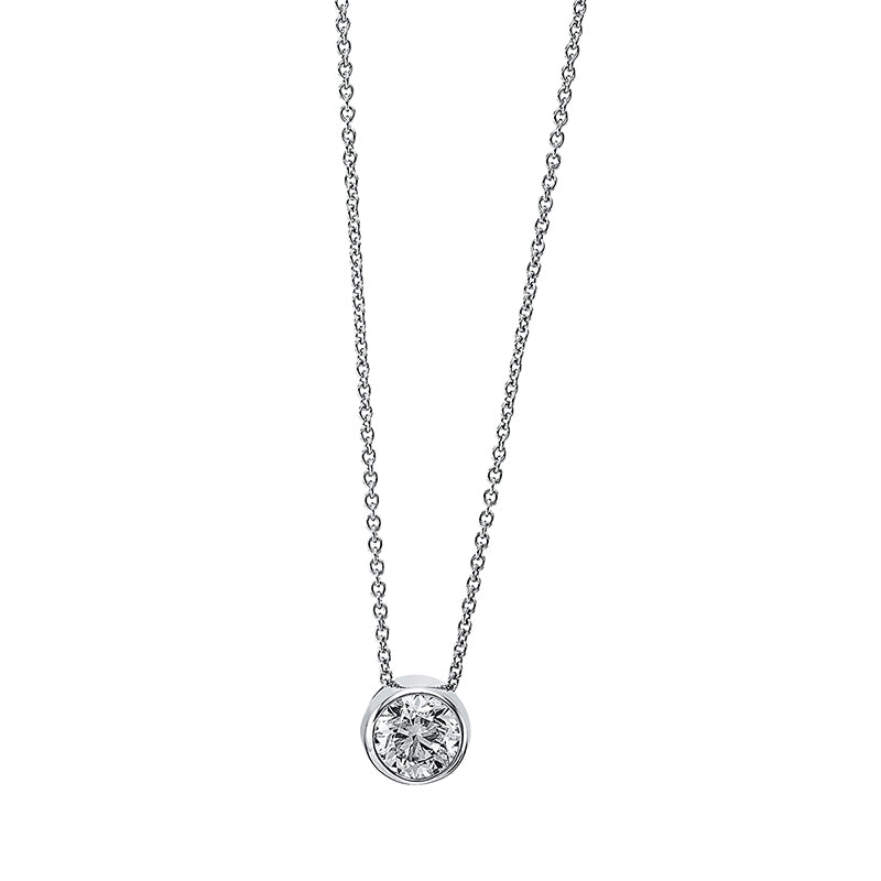 Collier 18 kt WG, GIA6402650278, 1 Brill. 1,01 ct, TW-si