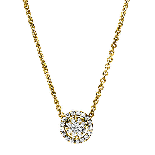 Collier 14 kt GG, 26 Brill. 0,19 ct, TW-si