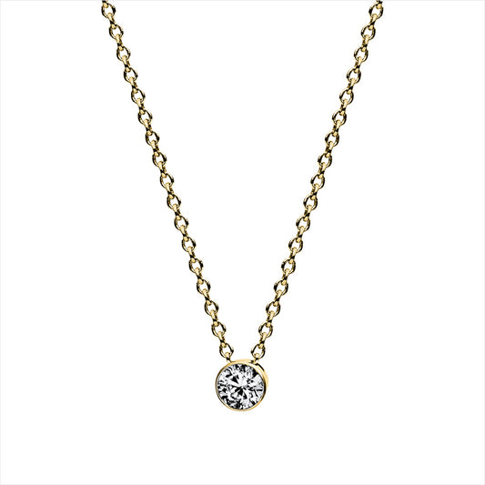 Collier 14 kt GG, 1 Brill. 0,10 ct, TW-si