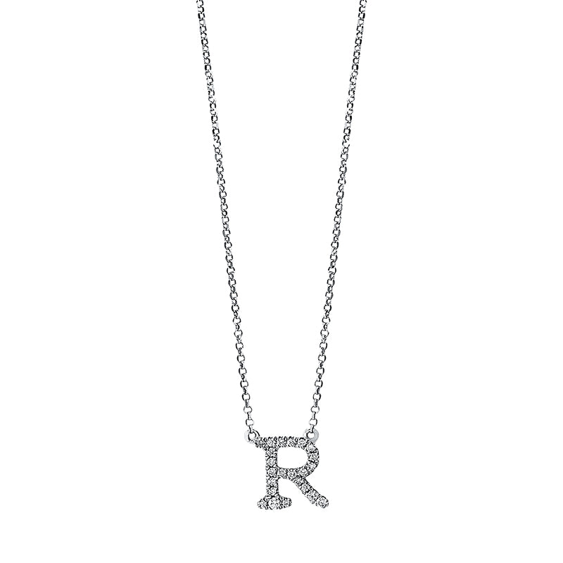 Collier 18 kt WG, mit ZÖ 40,5 cm + 38,0 cm, 23 Brill. 0,10 ct, TW-si