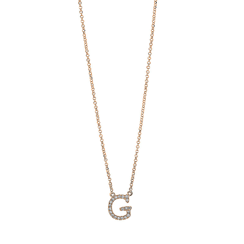 Collier 18 kt RG, mit ZÖ 40,5 cm + 38,0 cm, 20 Brill. 0,07 ct, TW-si