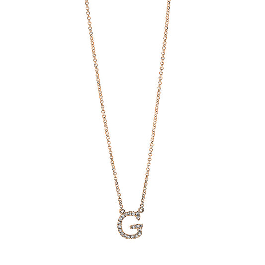 Collier 18 kt RG, mit ZÖ 40,5 cm + 38,0 cm, 20 Brill. 0,07 ct, TW-si