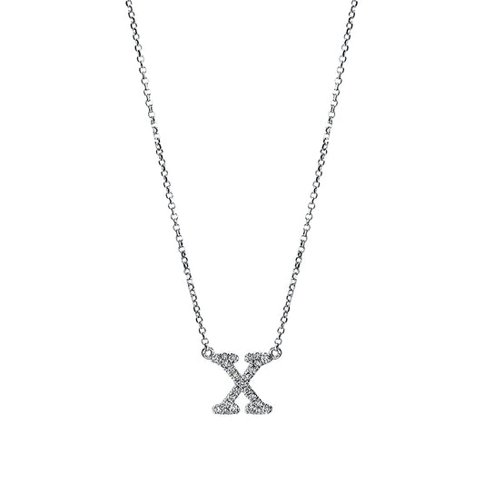 Collier 18 kt WG, mit ZÖ 40,5 cm + 38,0 cm, 25 Brill. 0,11 ct, TW-si